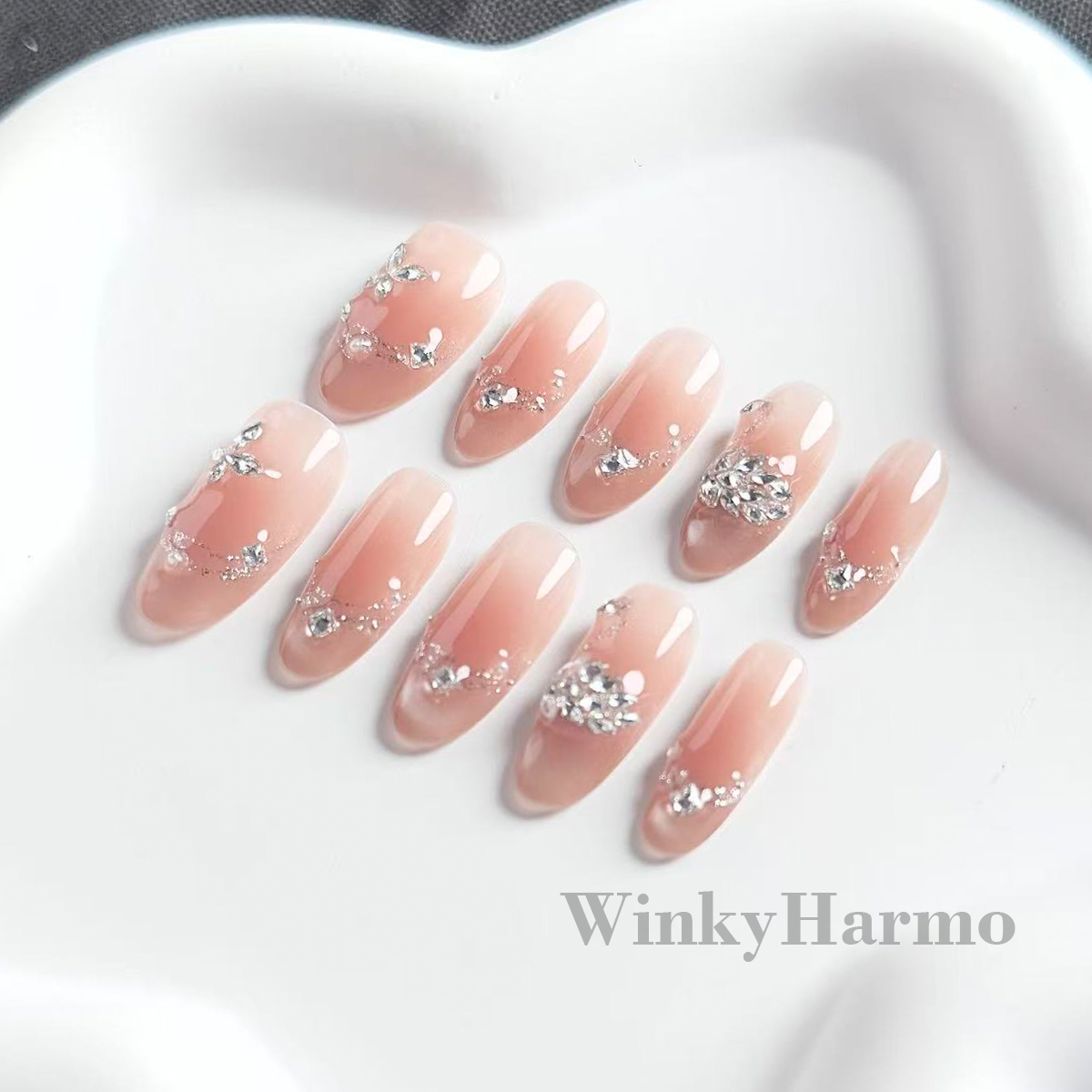 丝婉 温涵 预售 此度 新短椭圆 中椭圆  长水滴手工穿戴甲10片