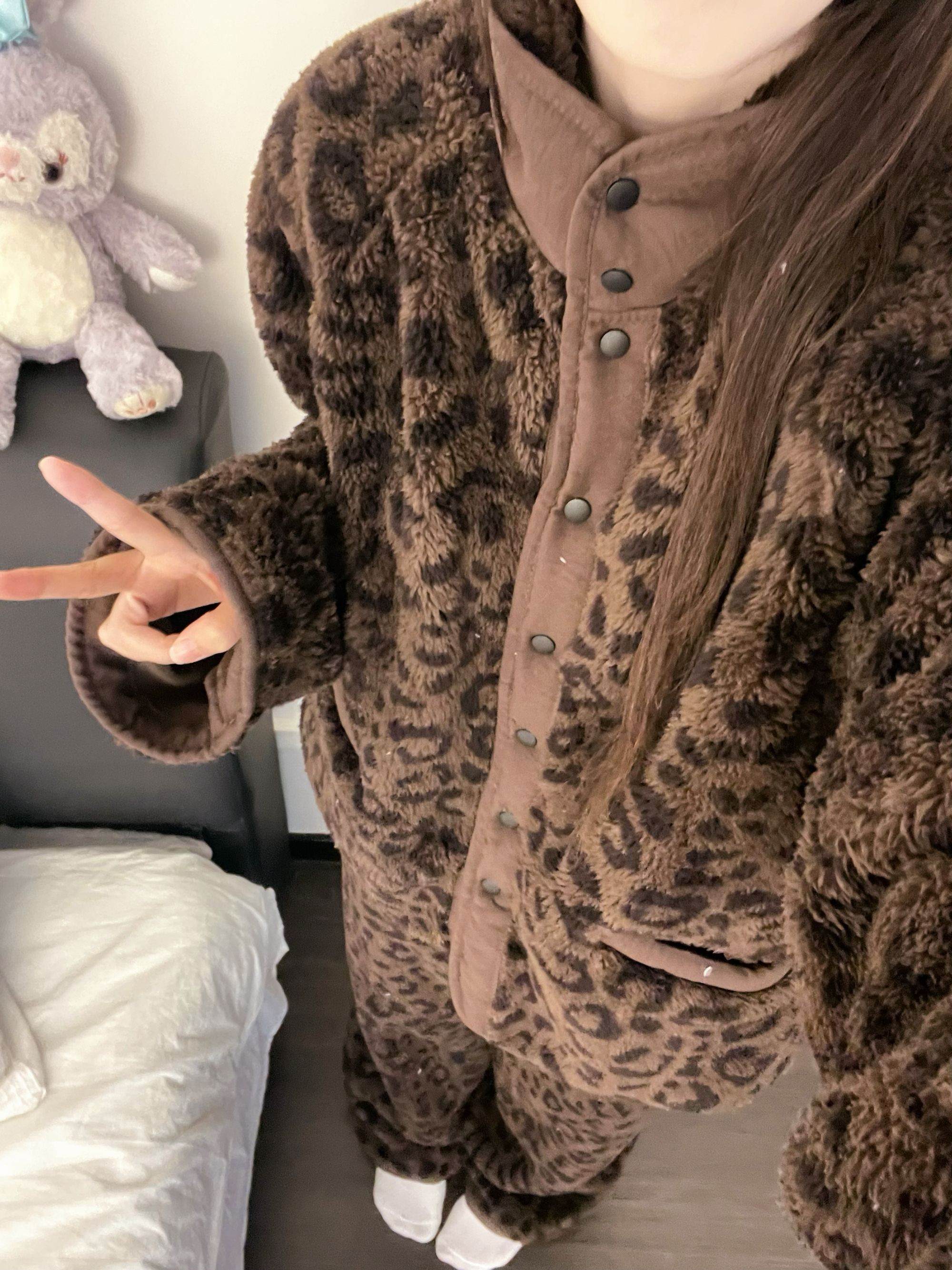 法式复古毛绒保暖睡衣女2025秋冬季新款大码加厚珊瑚绒家居服套装