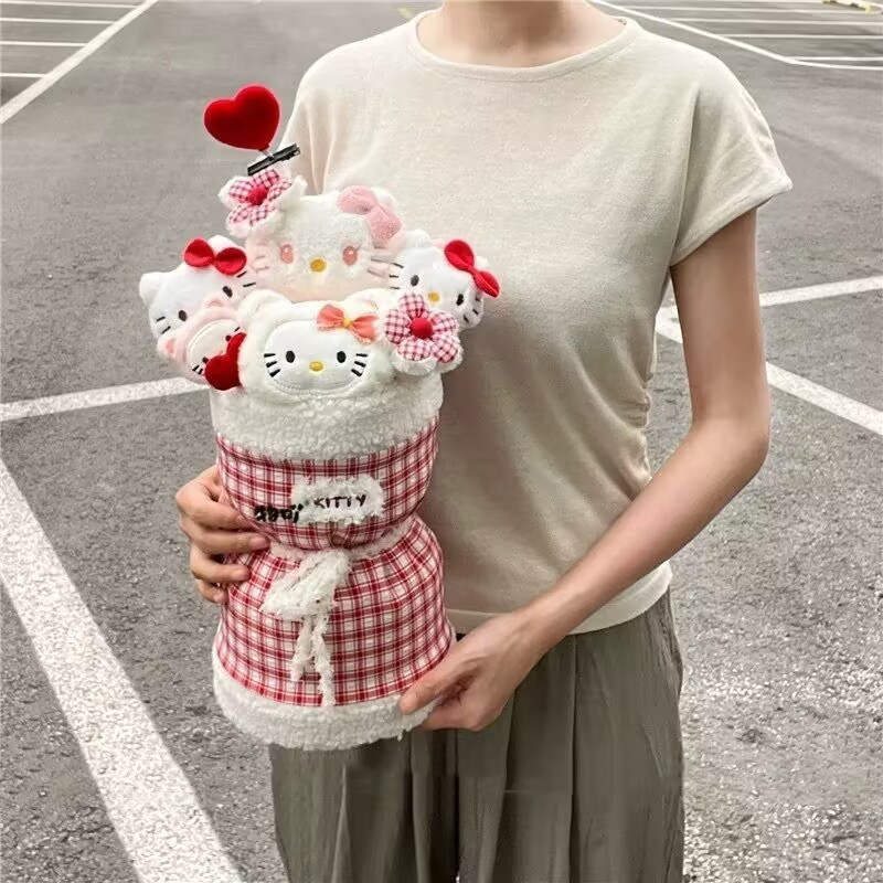 kt猫凯蒂猫玩偶花束少女心可爱毛绒公仔花礼物生日毕业送闺蜜女友