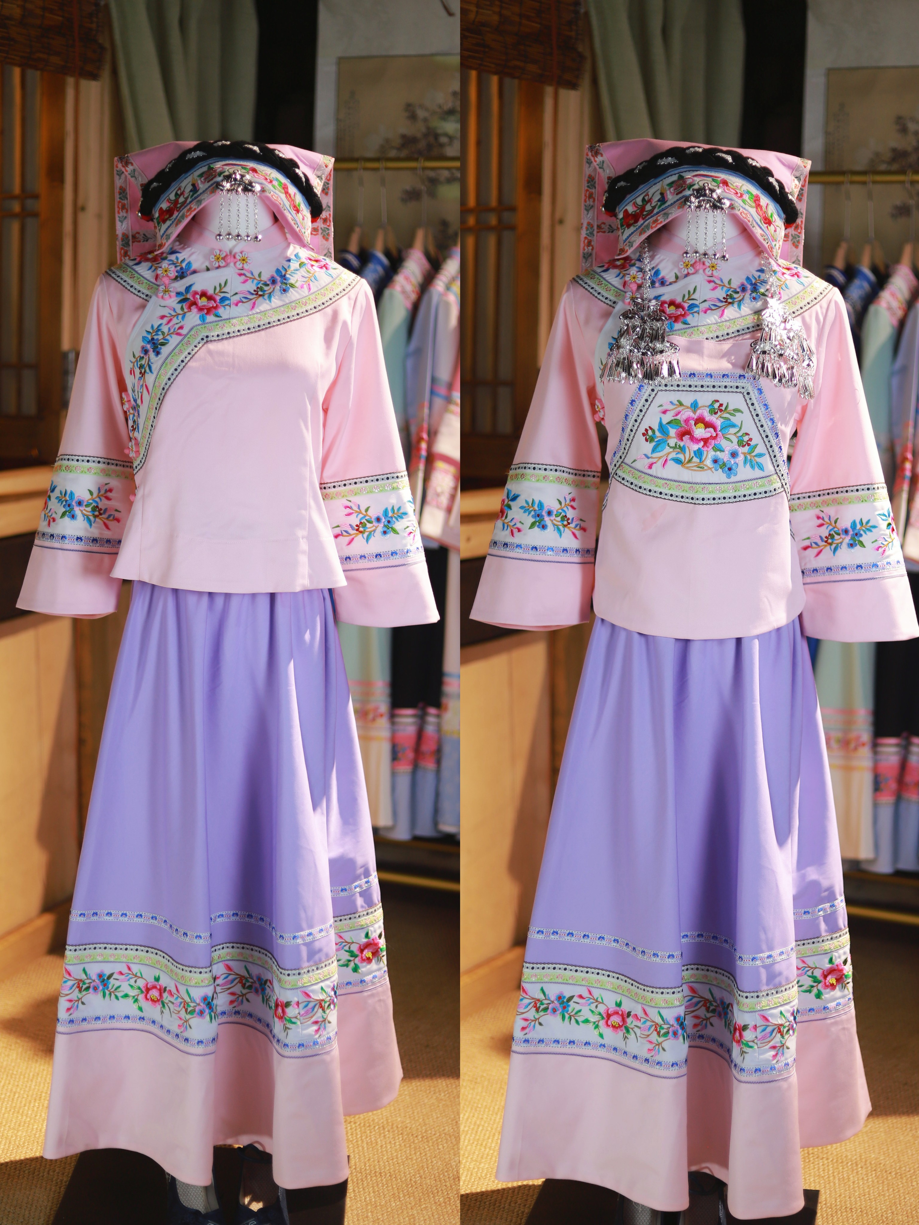 新中式七分袖圆领立领复古民族风中国风秋冬长袖上衣涤纶面料