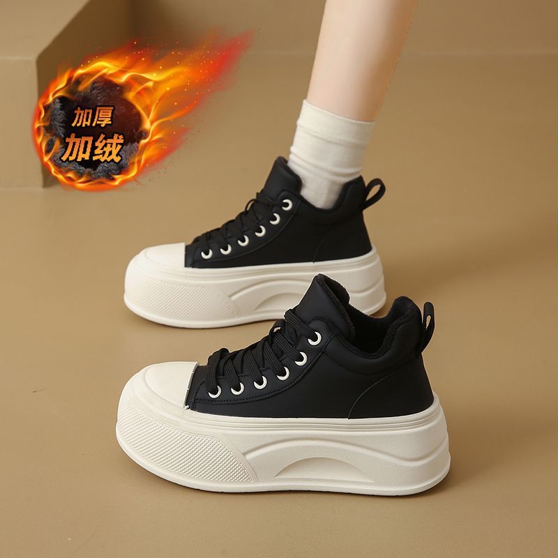 棉鞋真皮格子秋冬运动休闲鞋雪地靴休闲风冬季