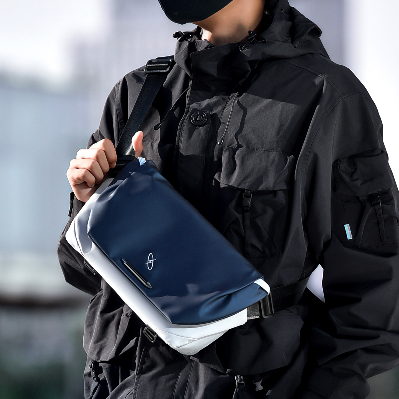 Taxunzhe机能风男士斜挎包磁吸快拆扣运动骑行防晃固定带背包包袋