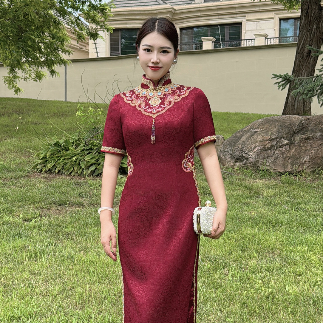 2025年秋季新款旗袍布鞋妈妈修身高档洋气旗袍