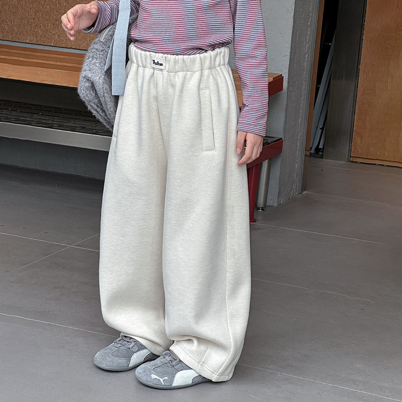 【含羊毛】冬季醋酸裤子女童加绒儿童贴标韩范质感保暖休闲裤25H042