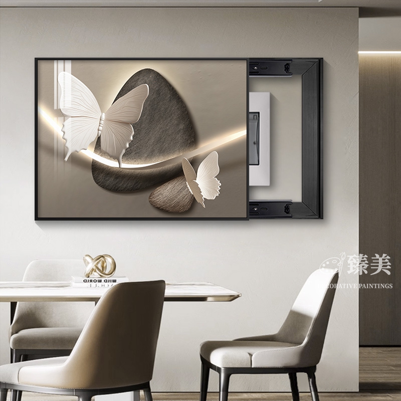 2025新款电表箱装饰画免打孔遮挡餐厅客厅电闸盒弱电箱配电箱挂画