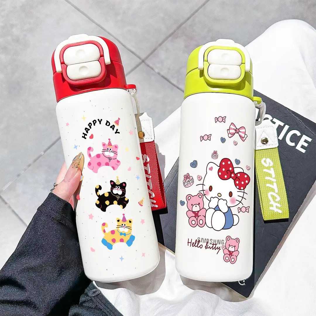 新款可爱保温杯高颜值卡通双饮杯女生大容量杯子316不锈钢水杯子