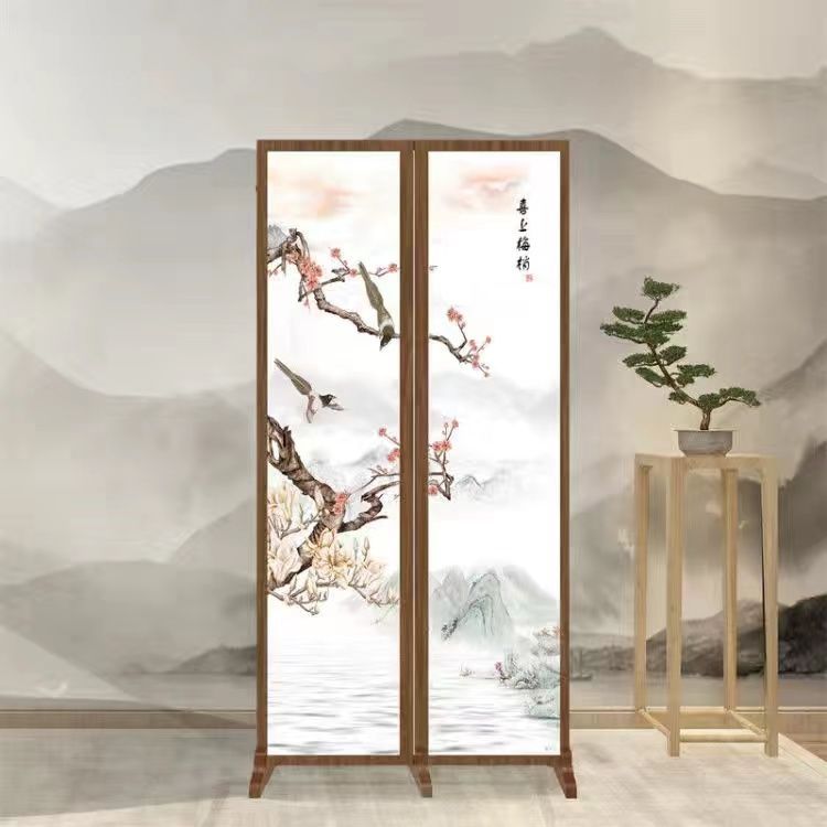 新款新中式客厅布艺屏风小户型进门风水玄关折叠移动卧室遮挡家用