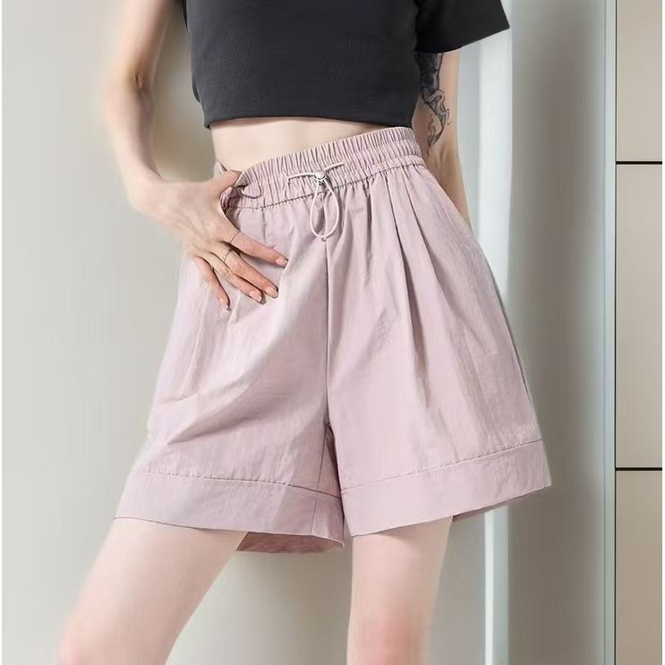 运动速干休闲短裤女夏季新款高腰显瘦阔腿裤宽松百搭潮流感工装裤