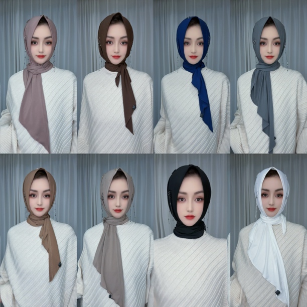 AR帽子款高端流苏披肩三角巾头巾（配盒针）