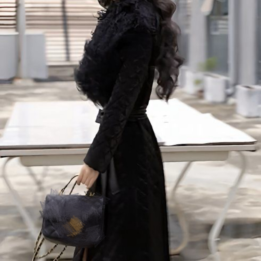 新款个性连帽拼接印花宽松时髦棉服