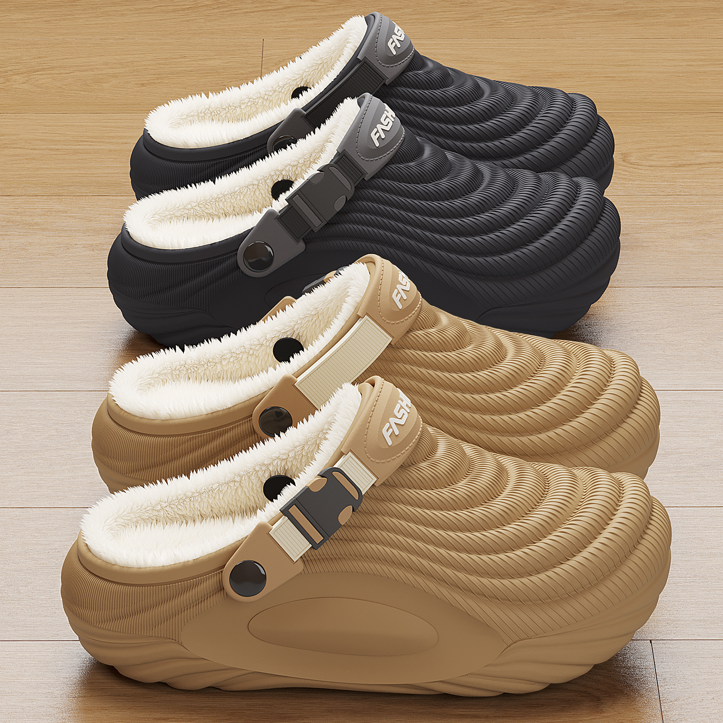 猫力EVA防水棉拖鞋男款新款可调节跟脚居家外穿加绒保暖防滑棉拖！