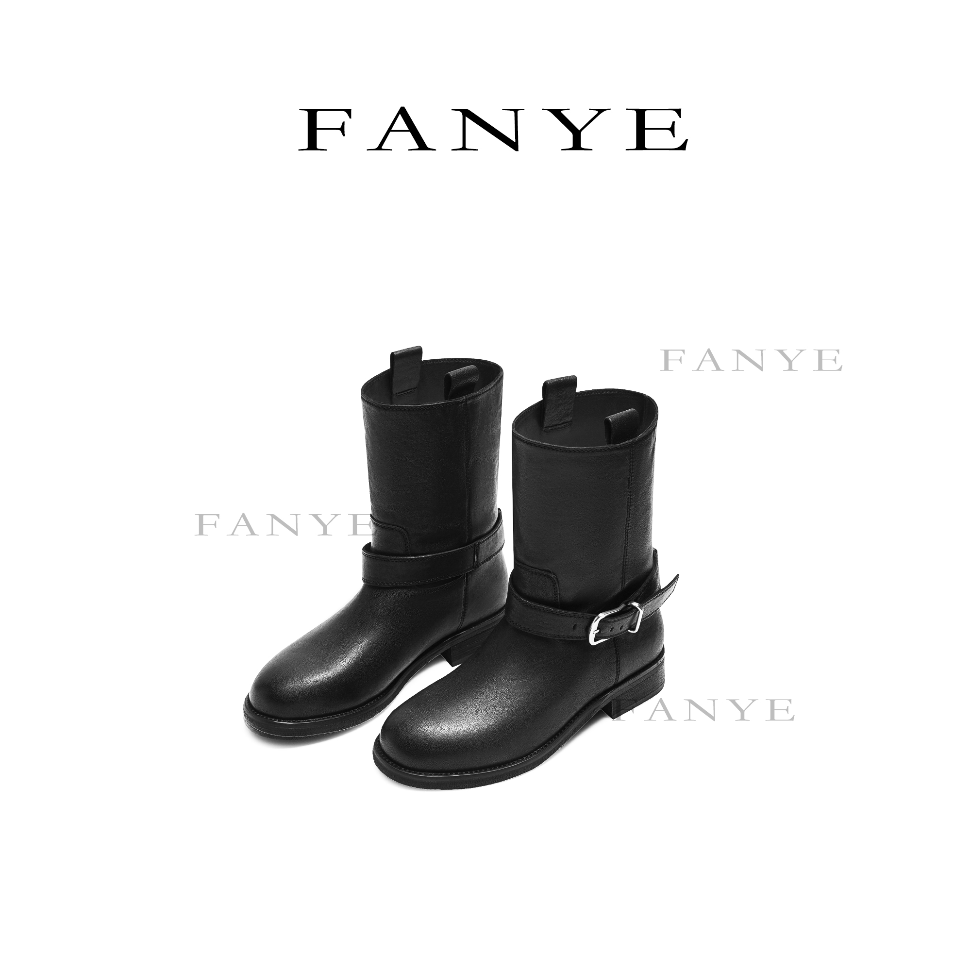 FANYE 2025早秋新款设计感百搭皮扣马丁靴 257C271