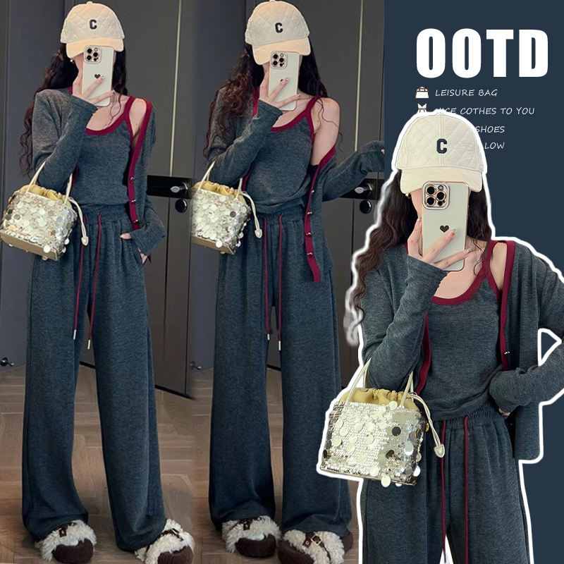 时尚孕妇早秋新款休闲小个子孕妇秋季时尚撞色小香风孕妇装套装