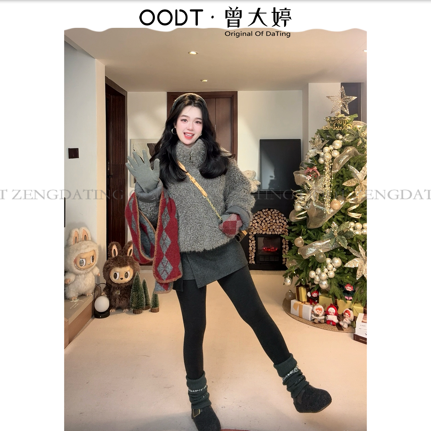 【极简灰】羊羔毛女冬季新款宽松显瘦皮毛一体短款外套2653