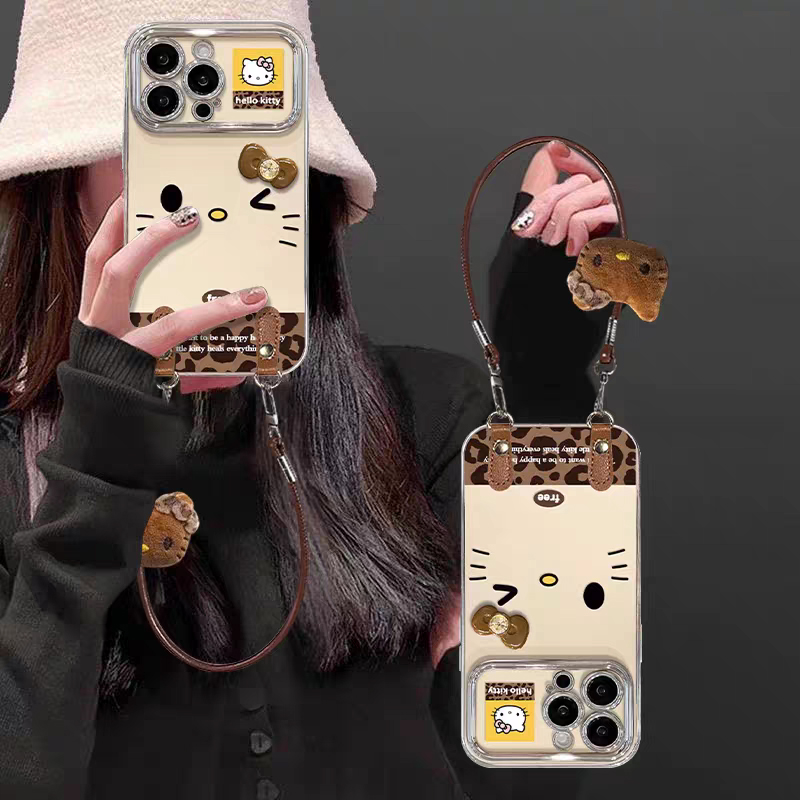 豹纹Kt猫适用苹果17promax手机壳iphone16pro个性苹果15网红防摔