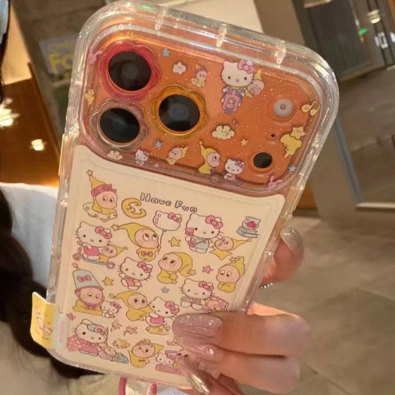 满屏星星人猫咪皮质适用于iPhone17promax手机壳16少女心15可爱14