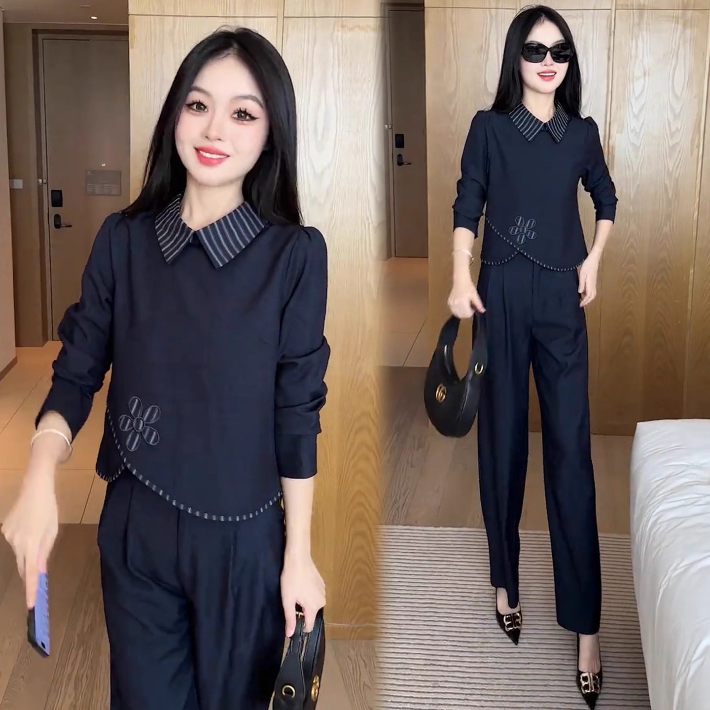 【有运费险】极简风休闲风时尚套装秋季显瘦减龄春秋休闲时尚上衣