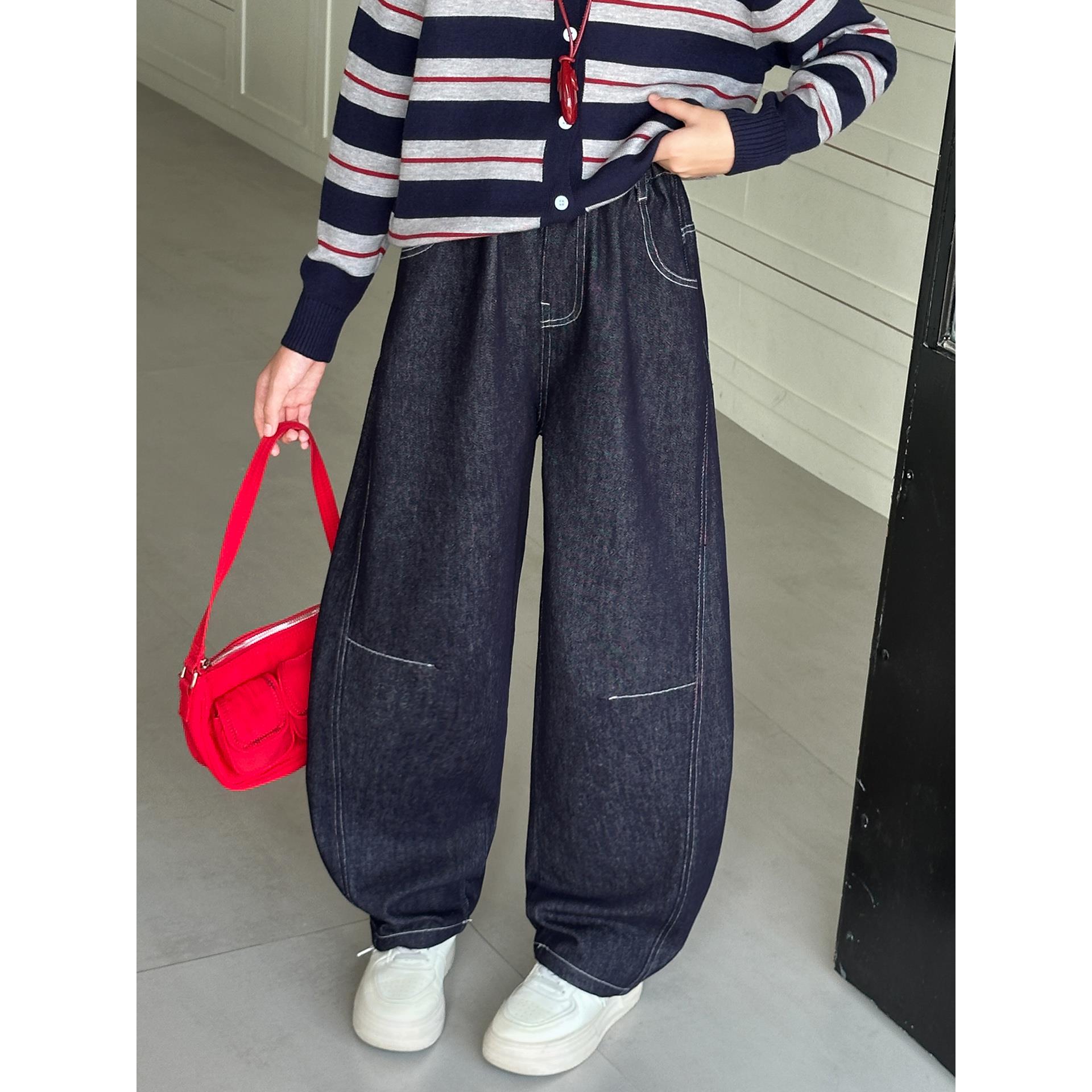 女童牛仔裤春秋2025新款女大童韩版洋气弯刀裤儿童初中生洋气裤子