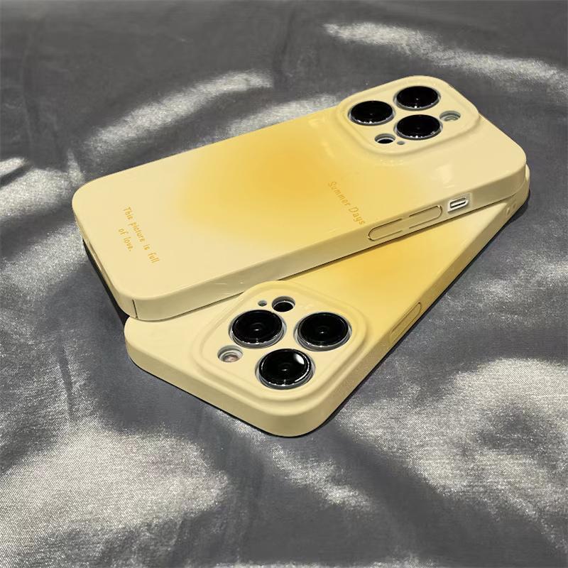 BANCA小众ins黄色晕染适用苹果16/15菲林手机壳华为oppo小米vivo