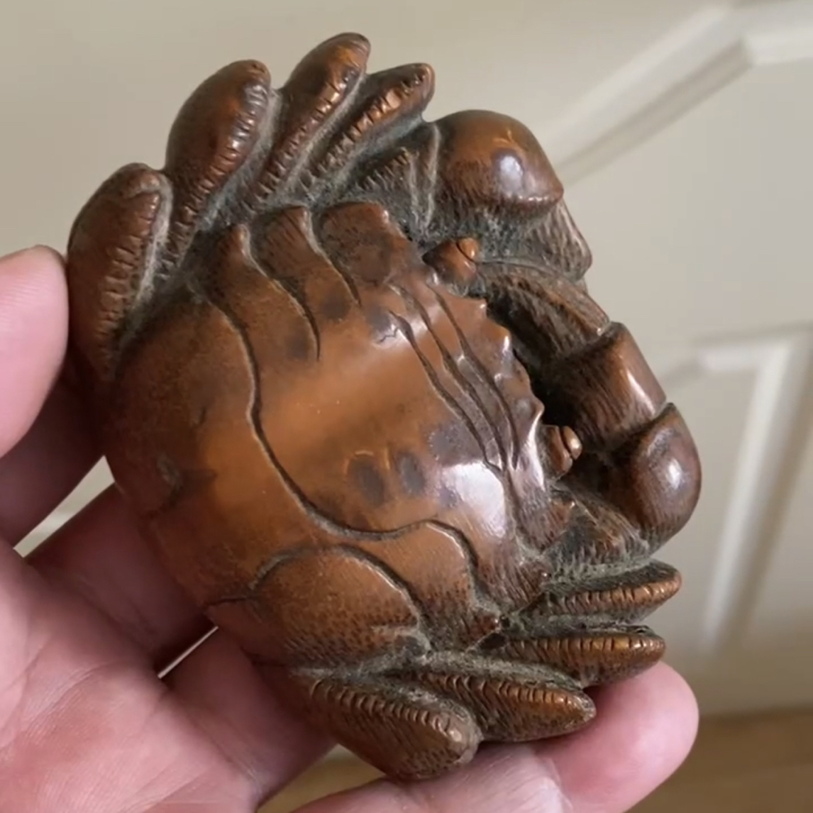 竹雕手把件摆件包邮