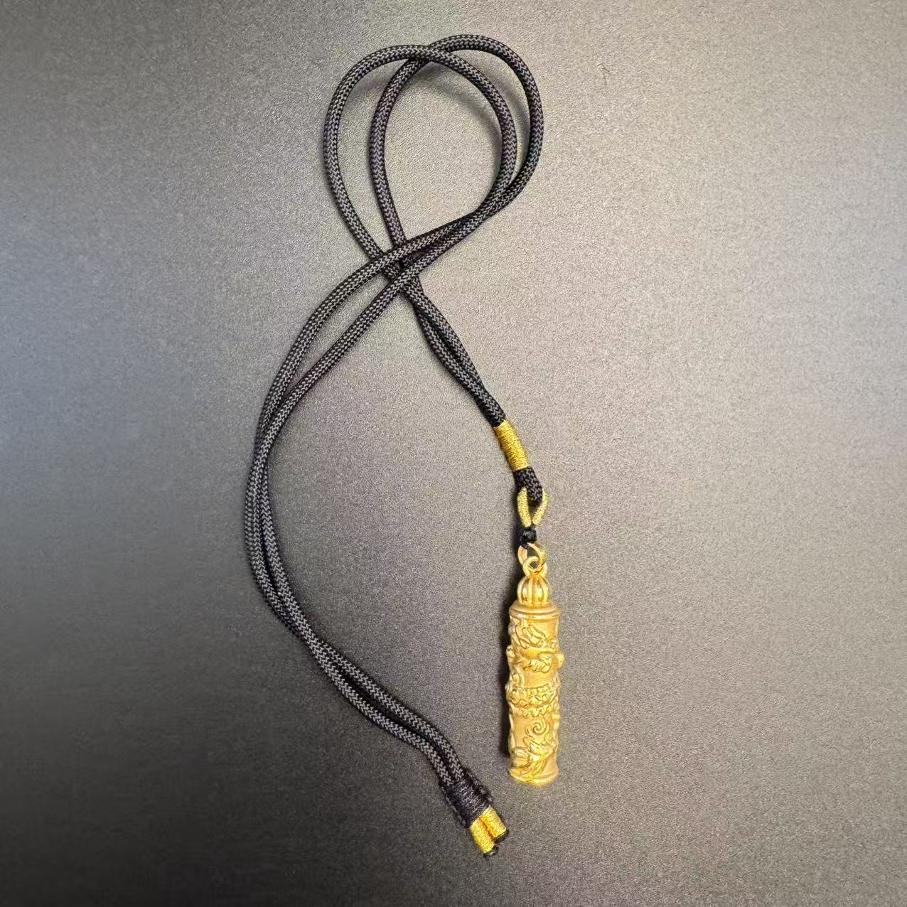 足金999 古法龙珠立体雕工吊坠