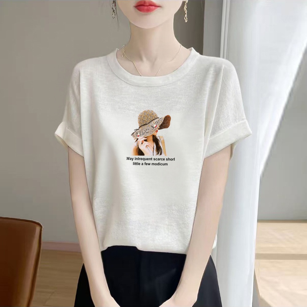 雪花棉短袖t恤女宽松显瘦2025夏季新款洋气减龄休闲大码圆领上衣