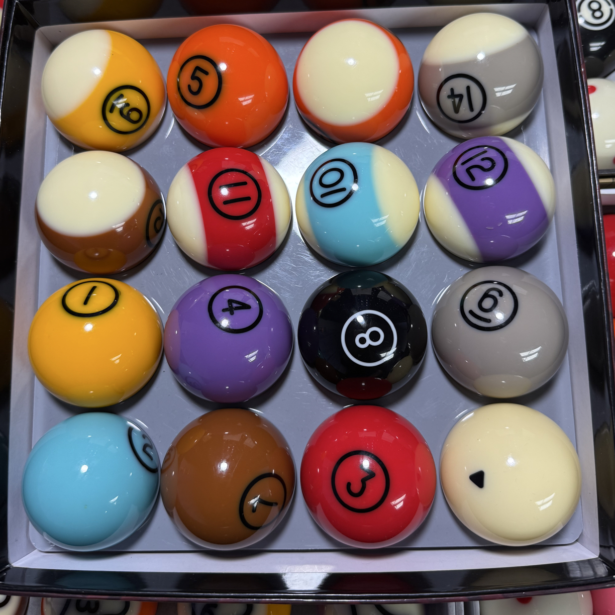 B级彩金水晶中式标准黑八台球球子微瑕 打开塑封不提不换