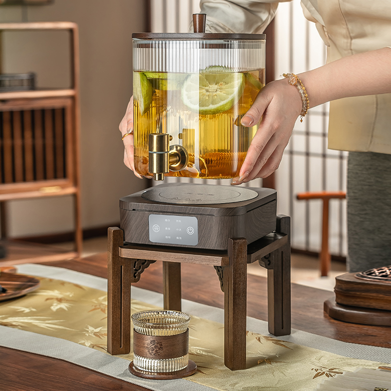 大容量带龙头冷水壶玻璃泡饮料桶耐高温家用储水水果茶凉水瓶商用