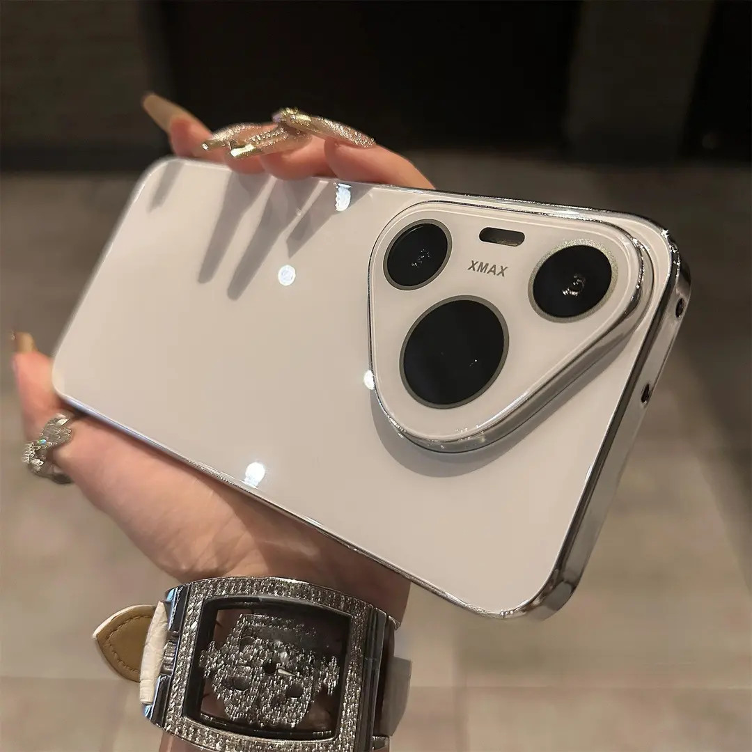 适用华为pura80镜头全包手机壳P80pro/80Ultra高级简约纯色电镀壳