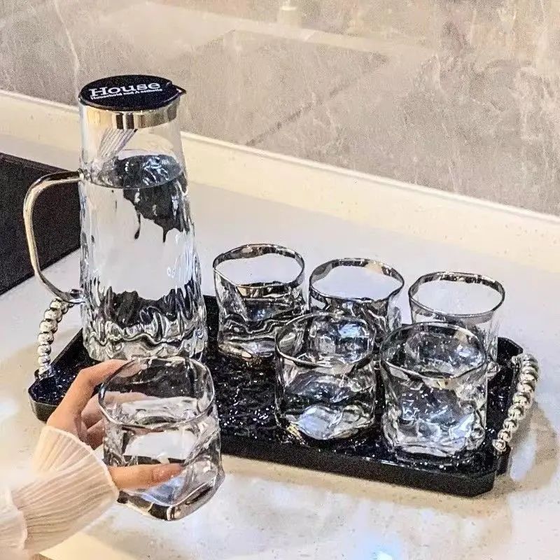 新疆西藏包邮玻璃杯子套装轻奢家用客厅待客水壶喝水杯子耐热茶