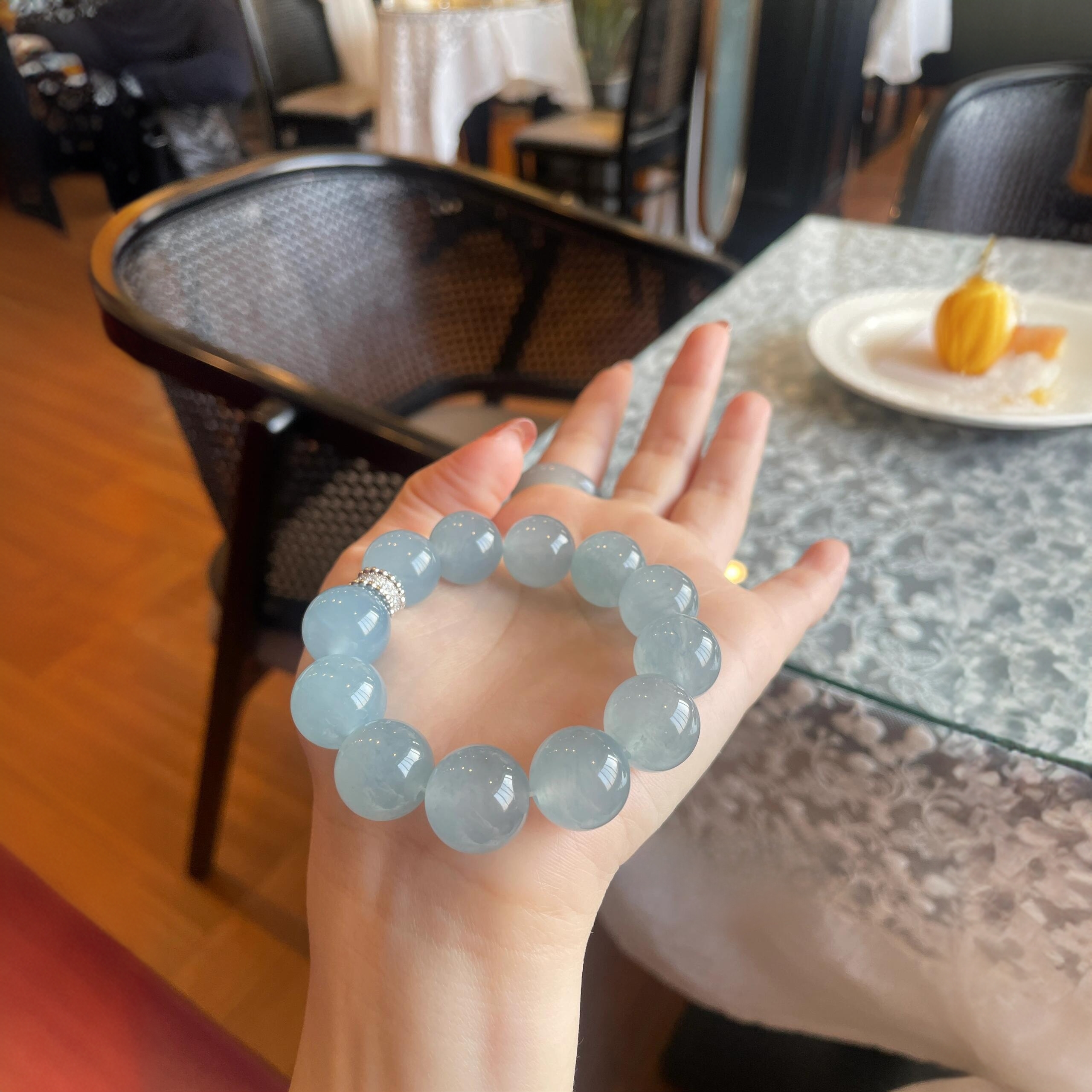 【专属】天空蓝玛瑙手串小众精品玉髓饰品礼物多样性发一