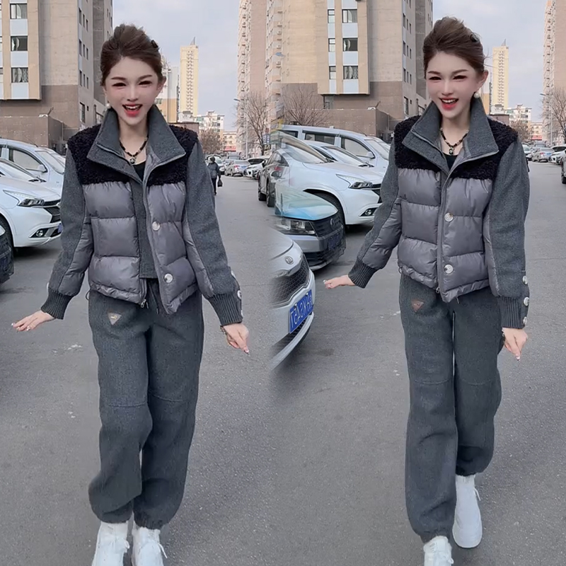 2025秋冬新款时尚显瘦气质网红高档套装女高级百搭宽松大码两件套