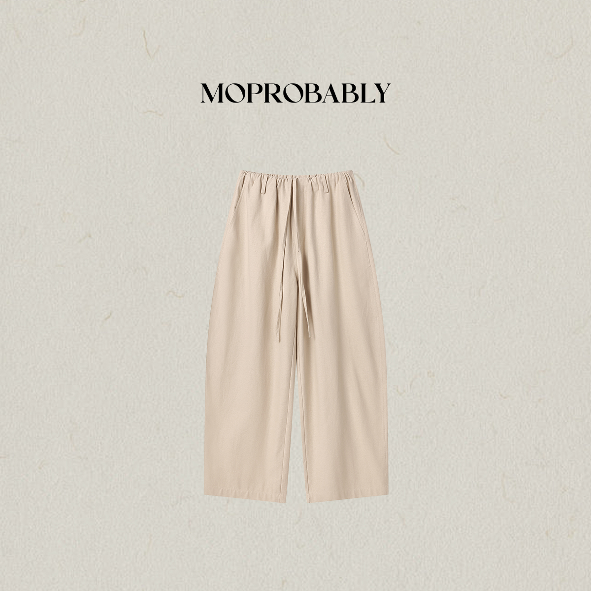 Moprobably李予诺「悟束」"莱赛尔+棉"慵懒通勤弯刀休闲裤L5363014
