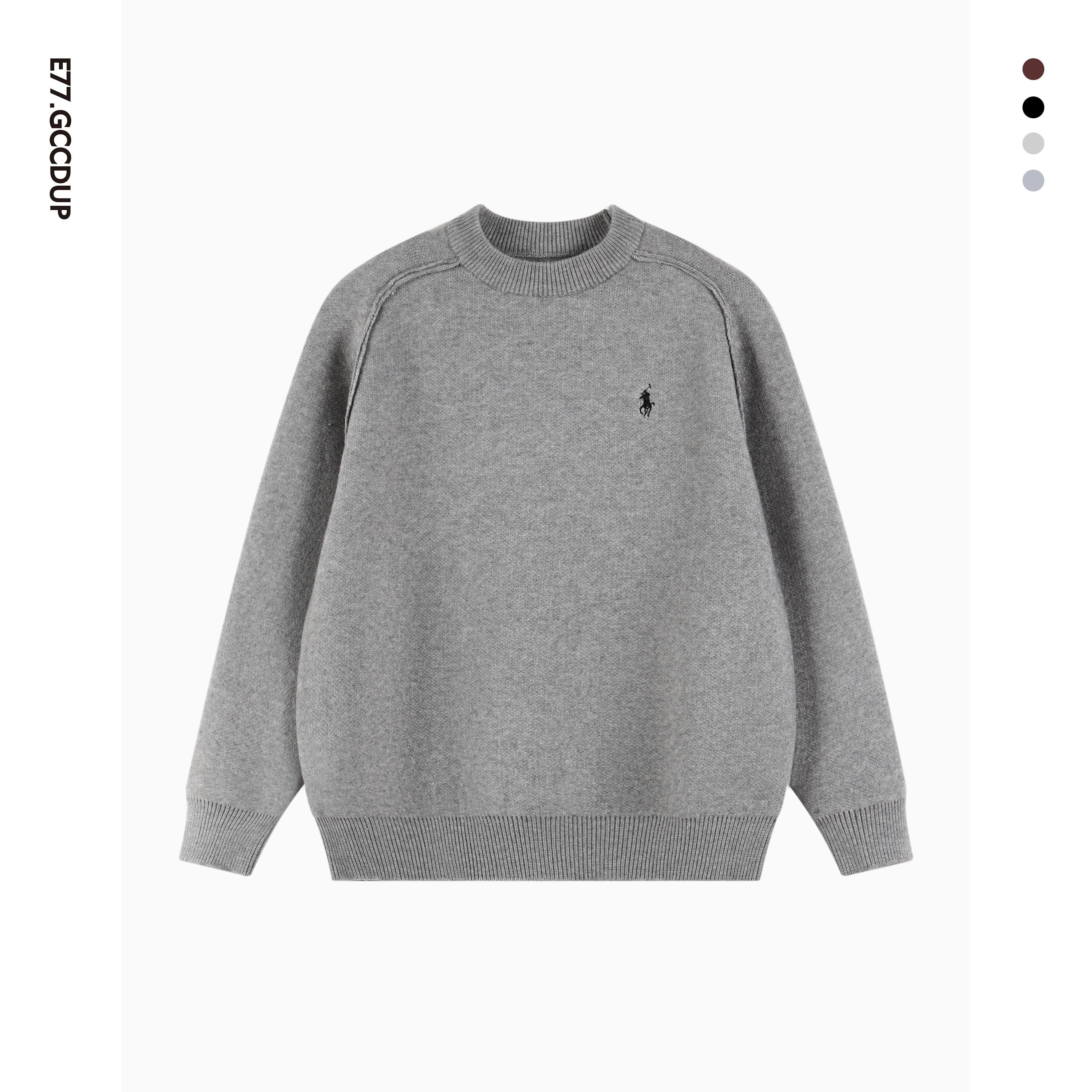 『普林斯顿』马鞍肩小马刺绣套头针织衫慵懒松弛感毛衣