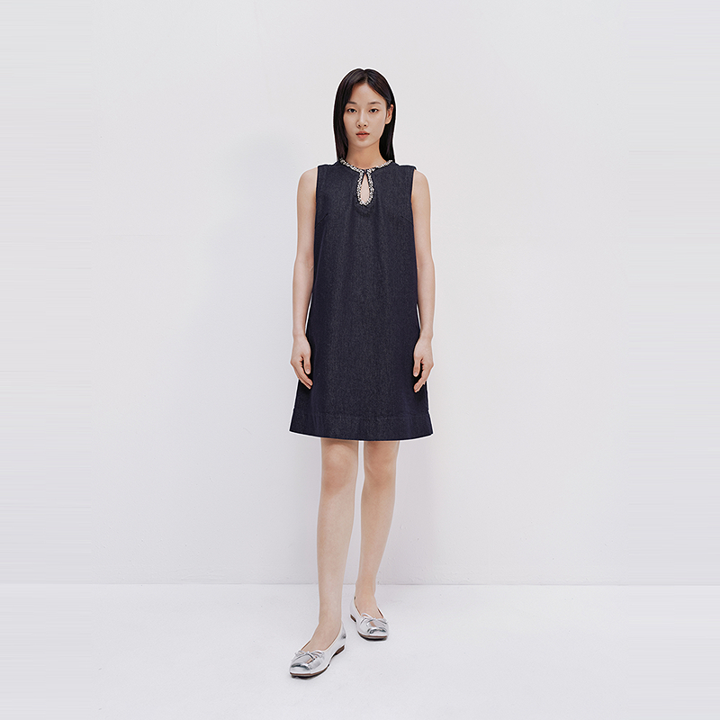 【商场同款】HPLY荷比俪25夏女通勤修身小黑裙连衣裙HMF21750088