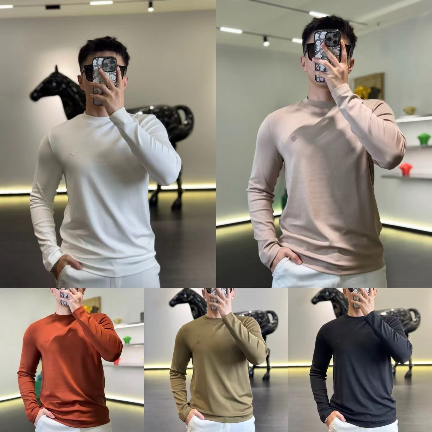 （秋款）古帝特尼莫代尔棉舒适3D压花纯色打底圆领短袖T恤JPR-132