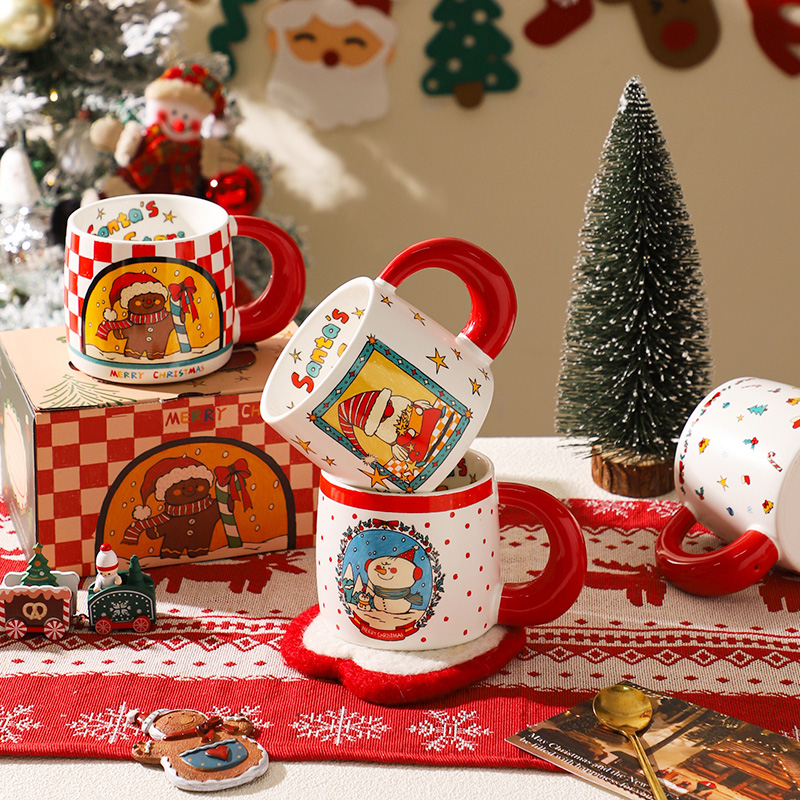 舍里圣诞节礼物新款马克杯陶瓷创意可爱情侣水杯家用咖啡杯牛奶杯