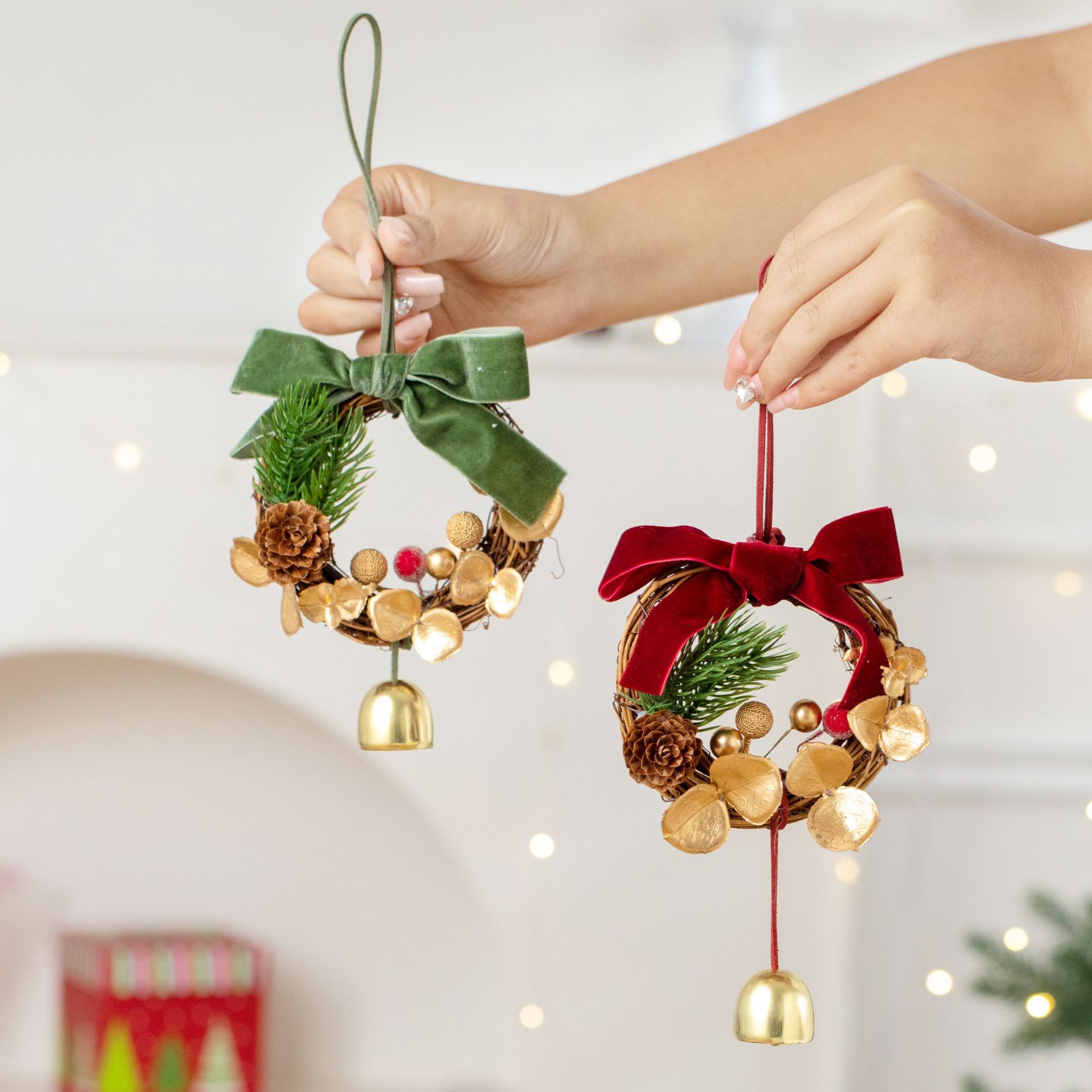 2026新品圣诞节装饰品圣诞铃铛花环挂件圣诞树装饰品氛围场景挂饰