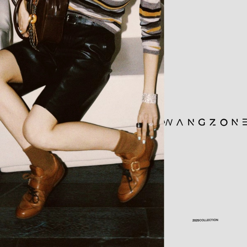 WANG ZONE | 复古英伦进口胎牛皮擦色撞色鞋带金属扣休闲百搭德训