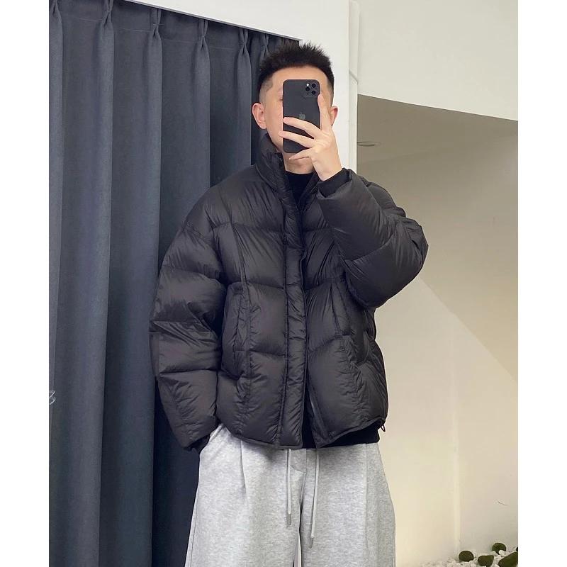 高质感柔软舒适轻薄羽绒服外套男士冬季白鸭绒蓬松保暖立领上衣