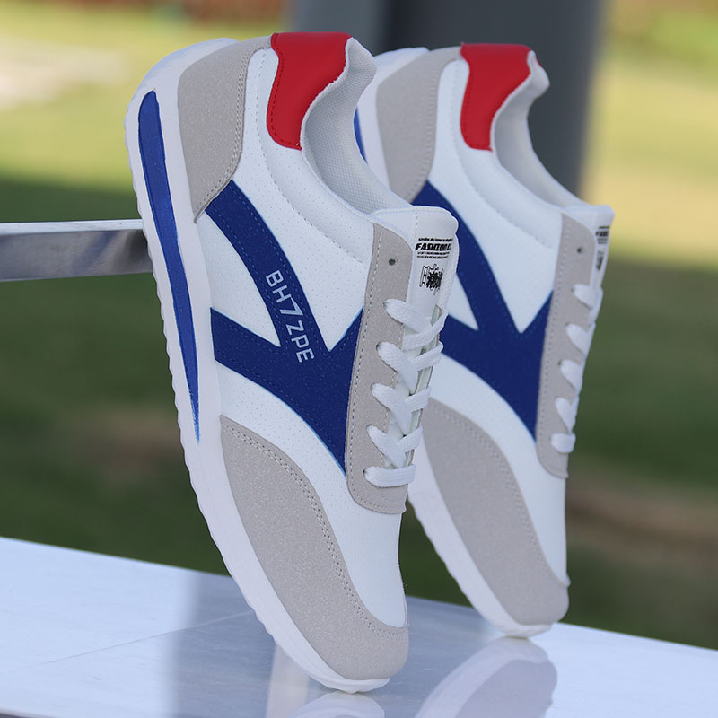 阿甘鞋秋冬新款潮流运动鞋防臭皮面休闲板鞋轻便跑步潮鞋白色鞋子