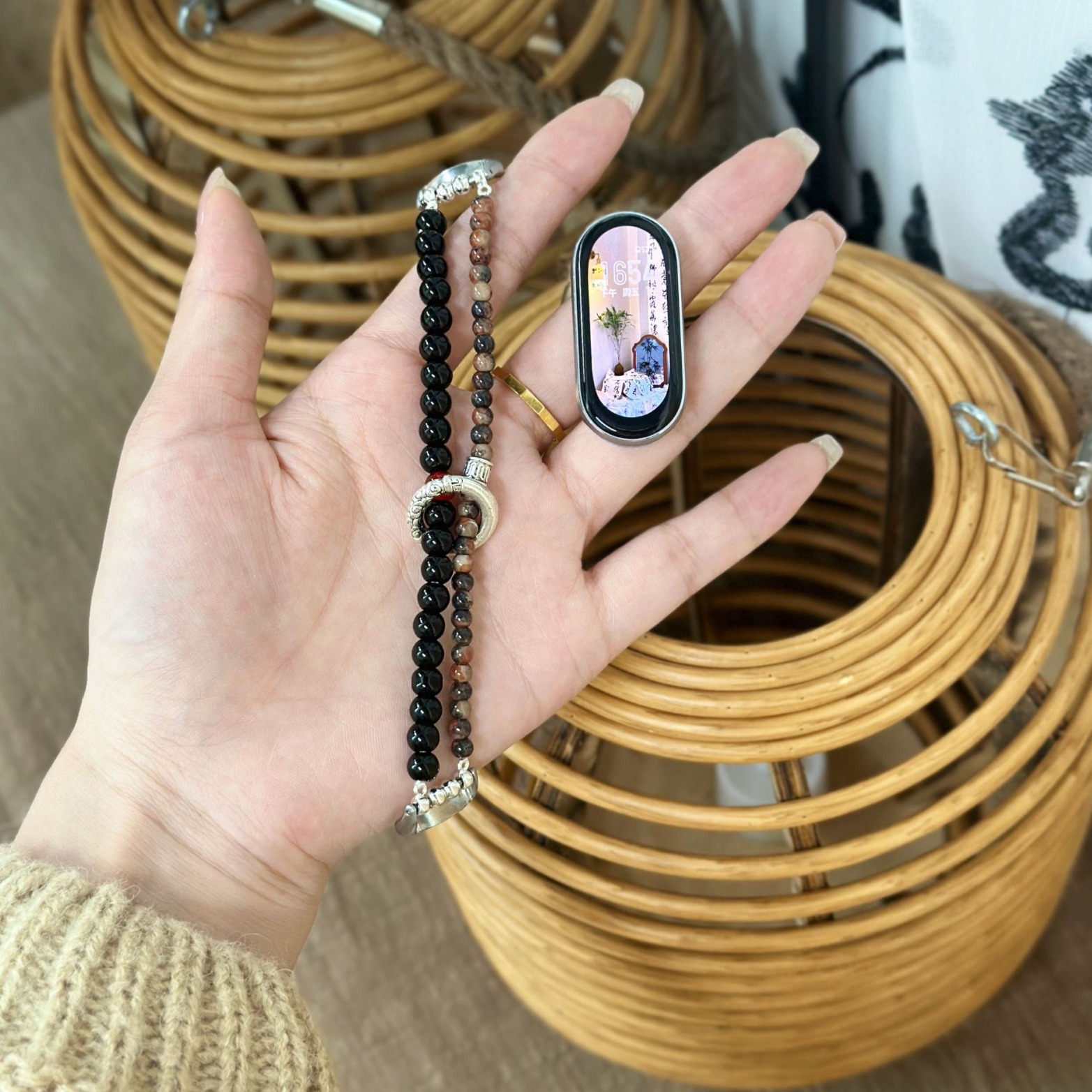 新中式适用小米手环10表带9代串珠手绳国潮小米98NFC国风小米表带