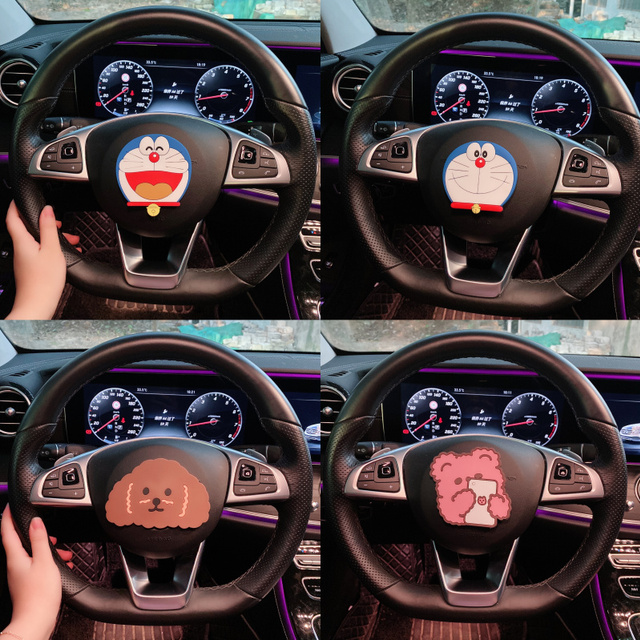汽车方向盘内装饰贴花随意车贴仪表中控台车前车载卡通女可爱清新