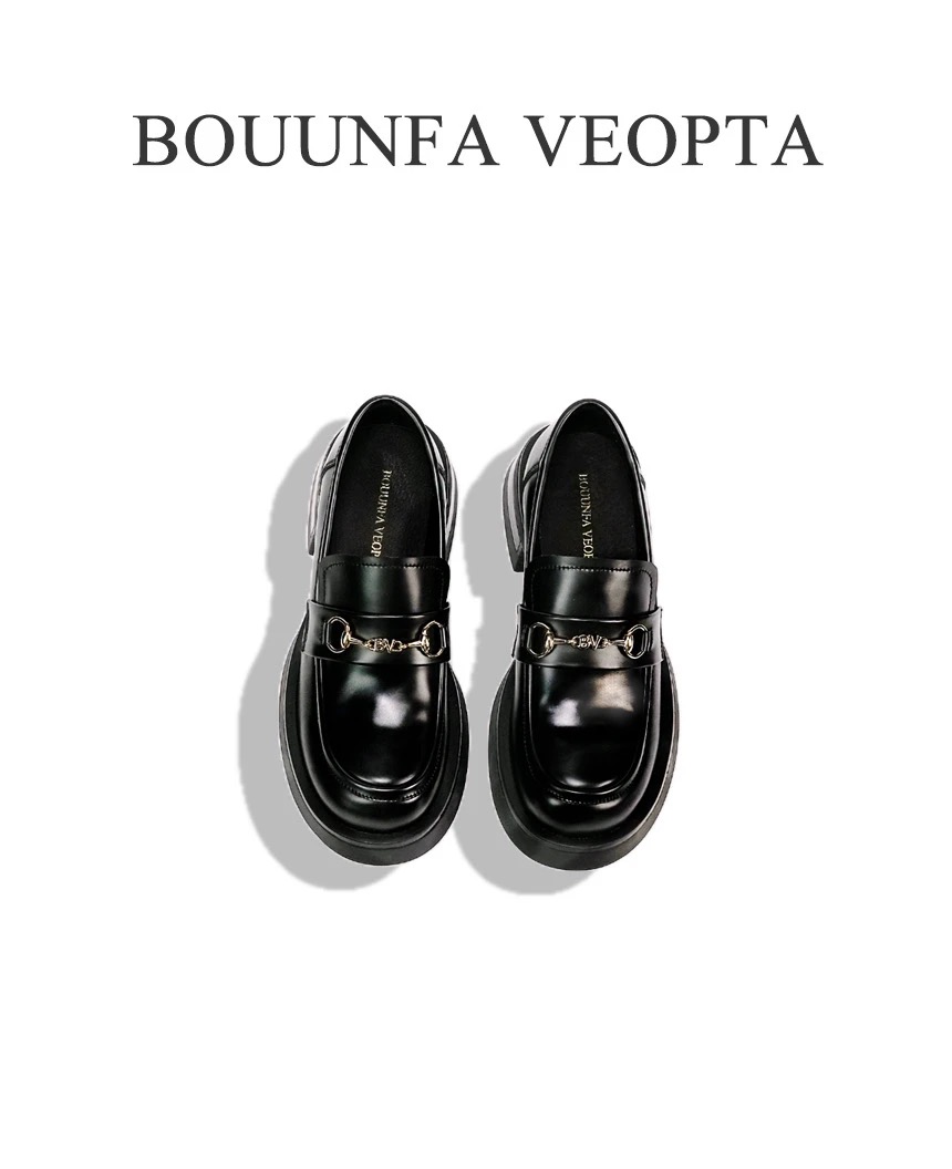 B.V【芯片版】轻奢高定胎牛皮真皮增高百搭高级女鞋乐福鞋小皮鞋17