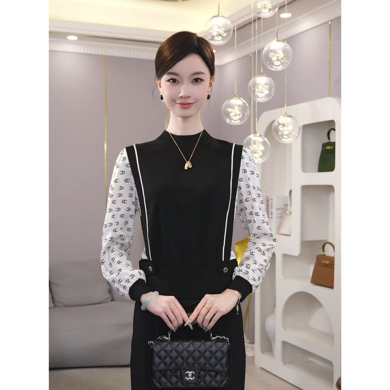 唐熹2026年秋冬【LT24-Q816】含绵羊毛套头黑色内搭针织衫毛衣上衣