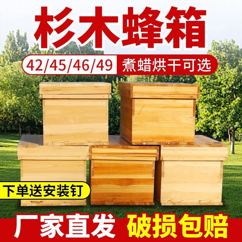 中蜂标准蜂箱七框厂家批发烘干42蜜蜂45养蜂全套46土蜂箱49诱蜂箱