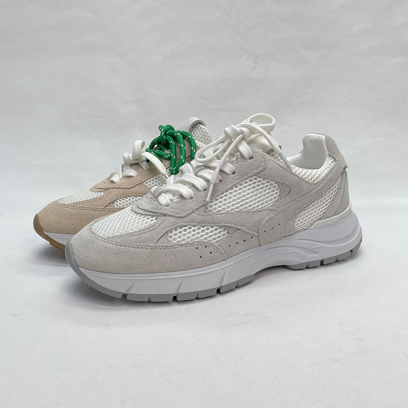 2025新款外贸头层牛皮真皮厚底增高老爹鞋透气网面休闲小白运动鞋