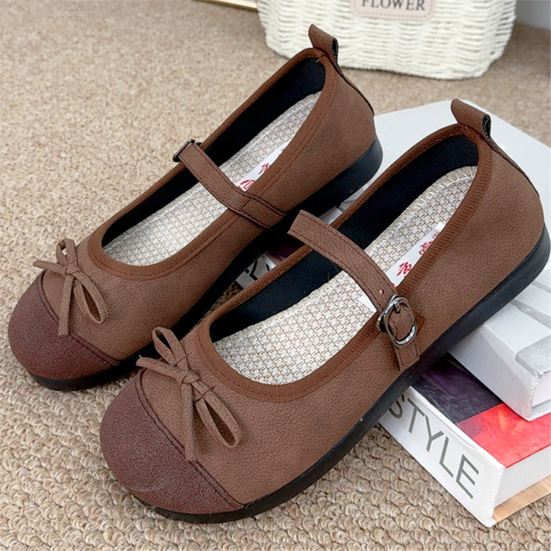 2025春季新款浅口鞋子夏季妈妈鞋平底女鞋纯色休闲单鞋低跟