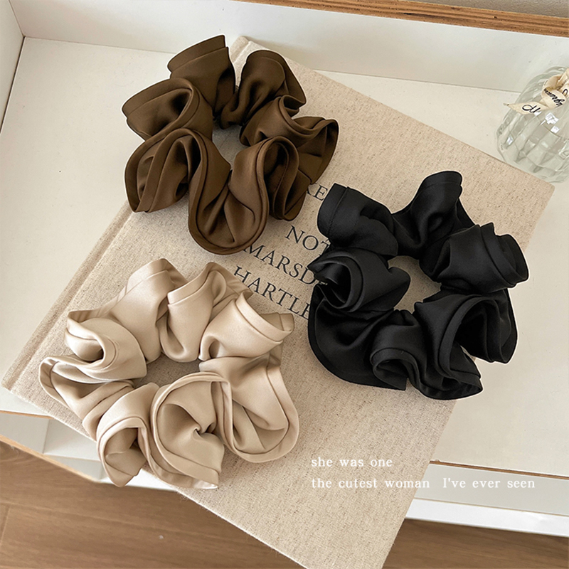 法式复古木耳边大肠发圈女后脑勺扎马尾发绳高弹力耐用橡皮筋头饰