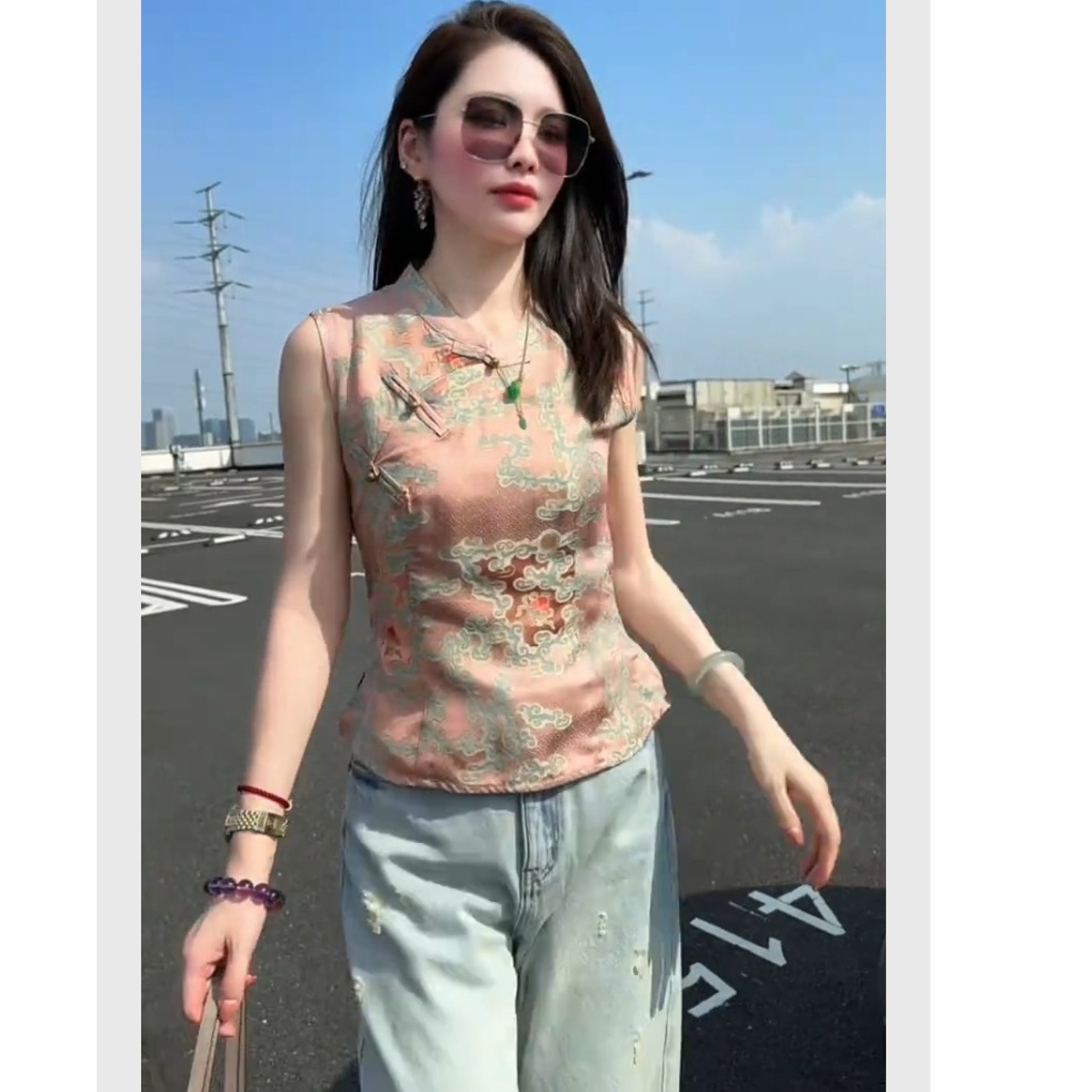 巨好看粉色衬衫新中式国风女装夏高级感轻奢减龄洋气chic别致上衣